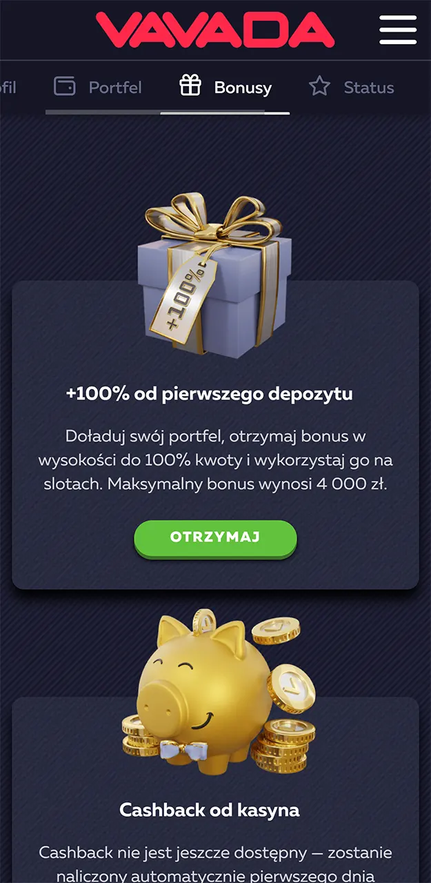 Aktywuj bonusy za pobranie aplikacji Vavada.