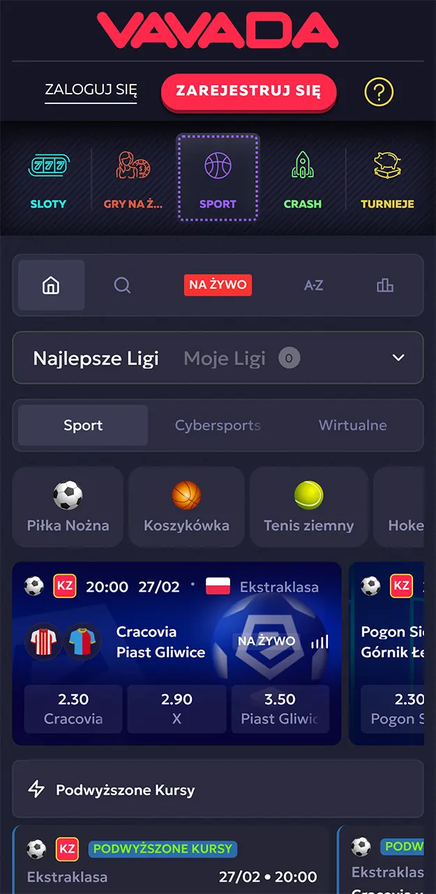 Zaloguj się na swoje konto i obstawiaj korzystne zakłady w aplikacji Vavada.