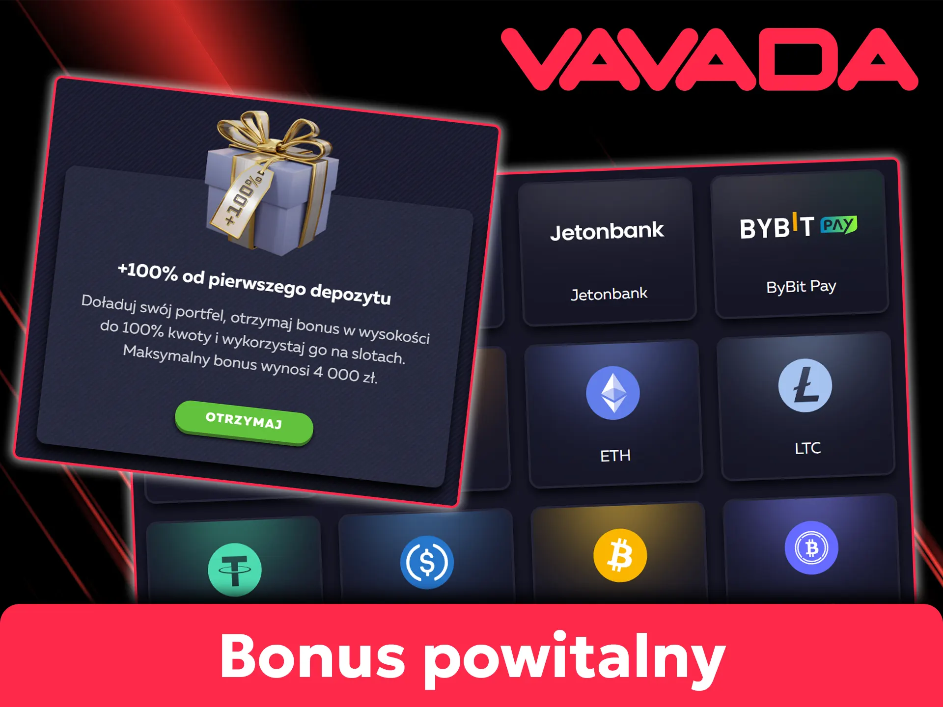 Bonus powitalny od Vavada dla graczy z Polski - 100% do 4000 PLN + 100 darmowych spinów.