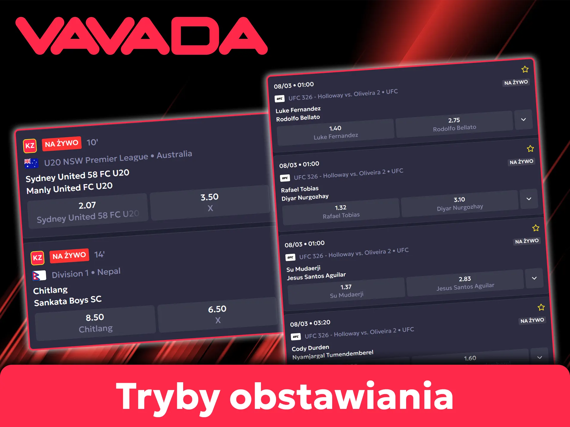 Na Vavada dostępne są popularne tryby zakładów.