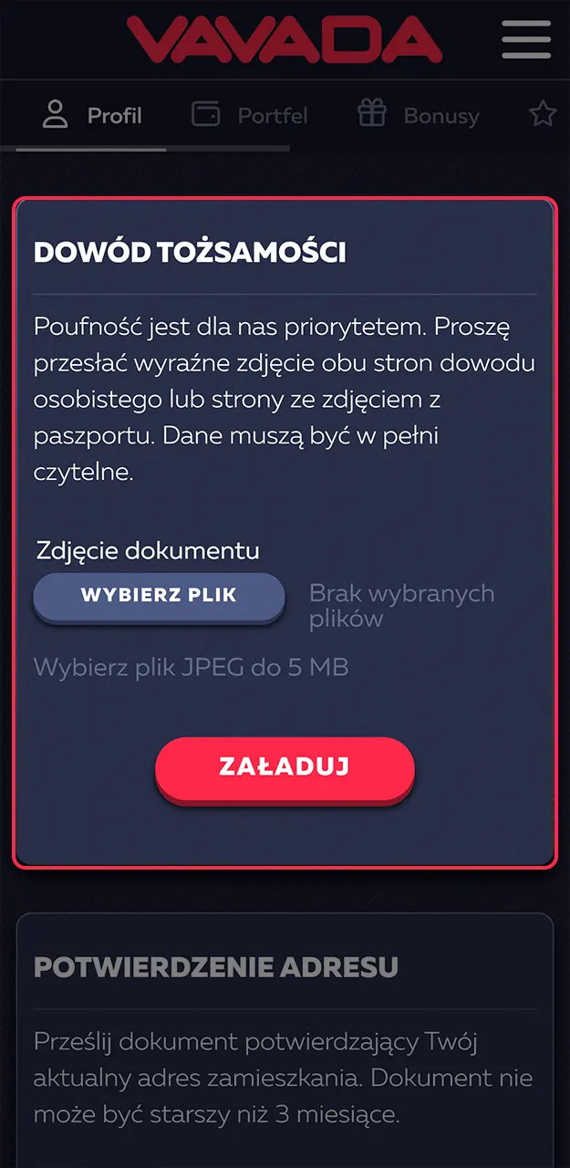 Potwierdź profil i uzyskaj możliwość wypłaty środków w Vavada.