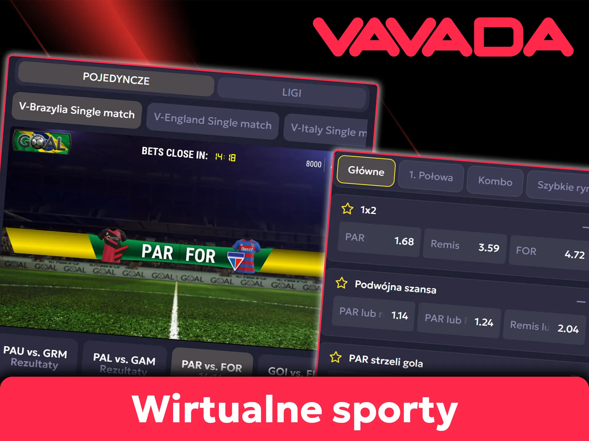 Obstawiaj korzystne zakłady na wirtualne sporty w Vavada.