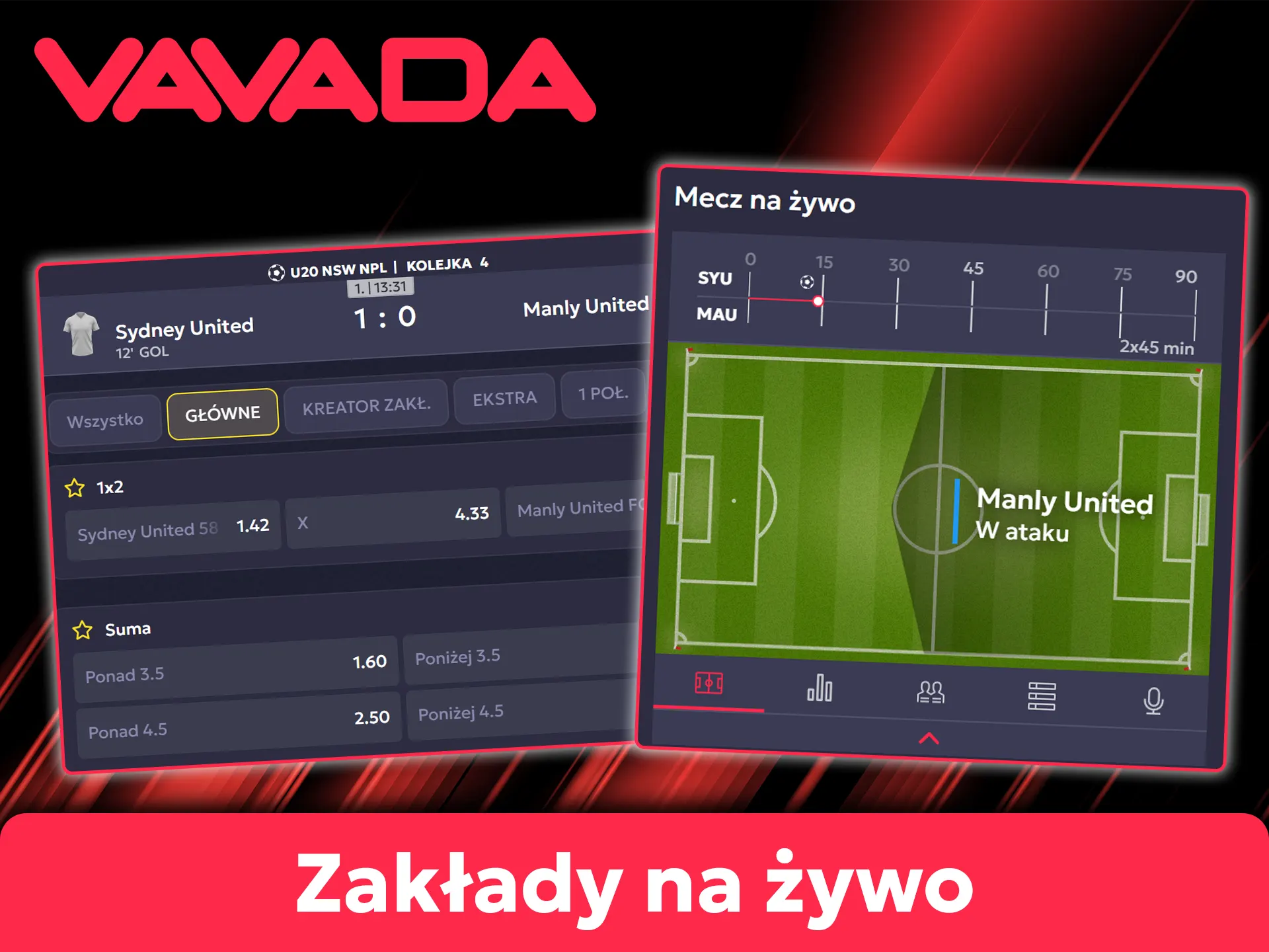 Typuj wyniki bezpośrednio podczas meczów w Vavada.