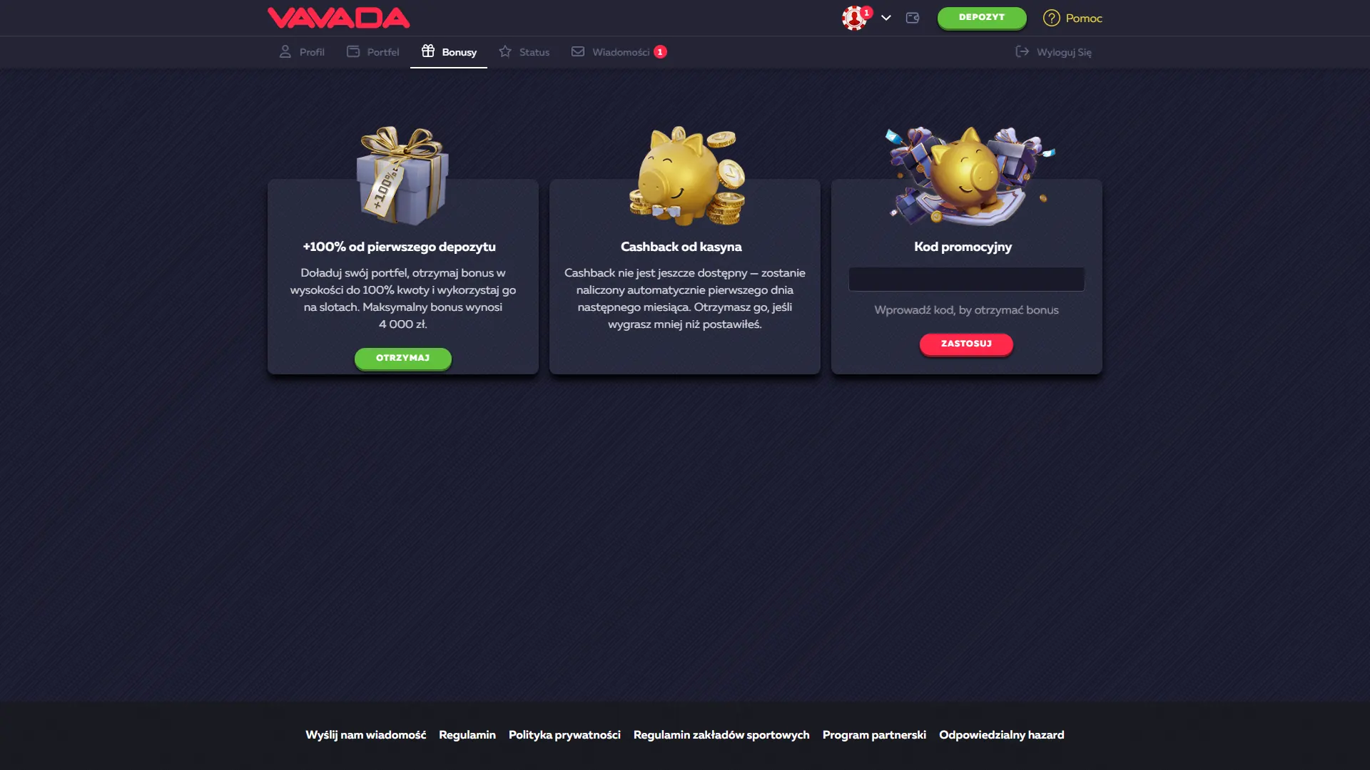 Dowiedz się o aktualnych bonusach i promocjach w kasynie Vavada.