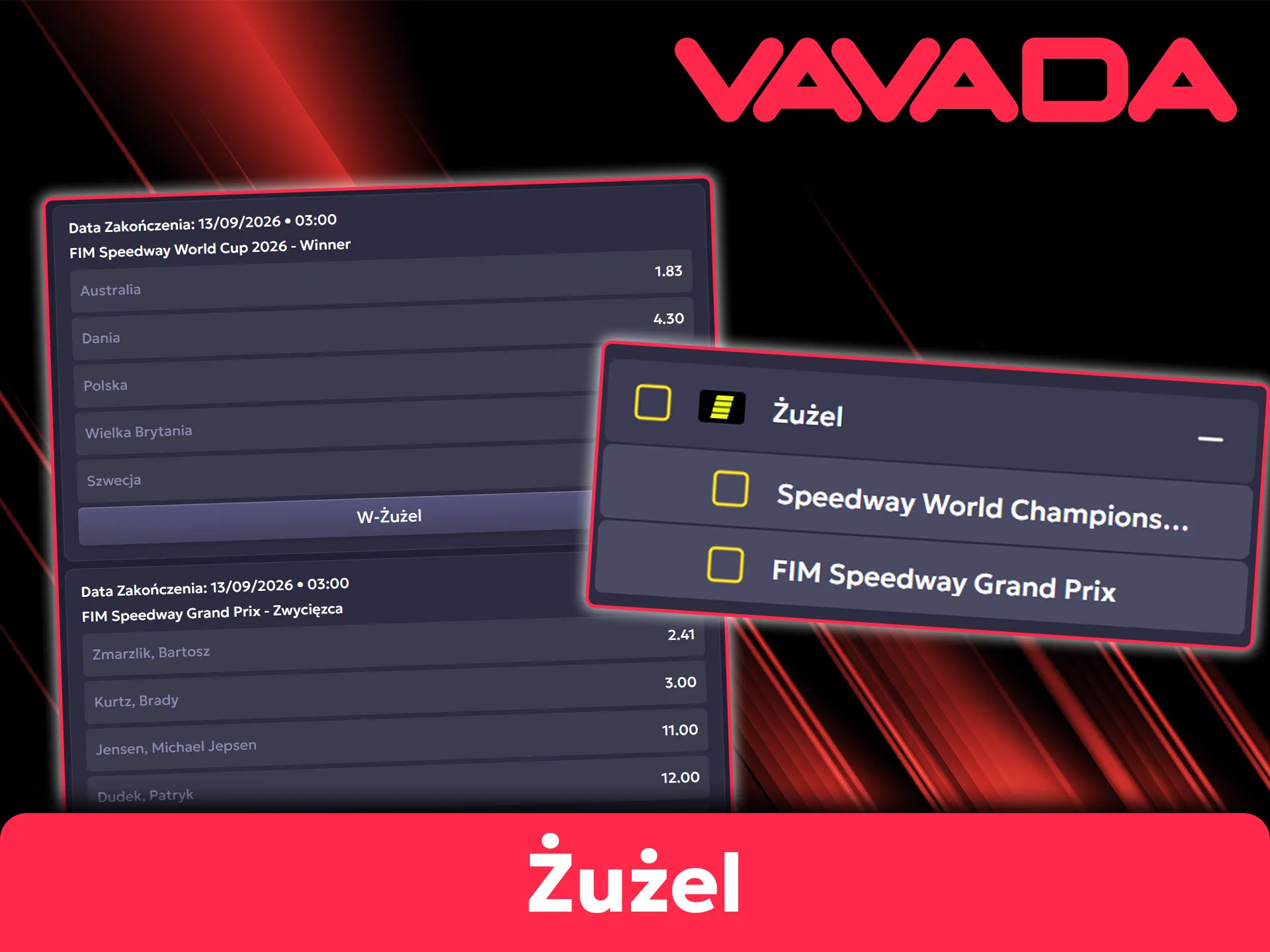 Obstawiaj mecze Ekstraligi żużlowej i turnieje Grand Prix w Vavada.