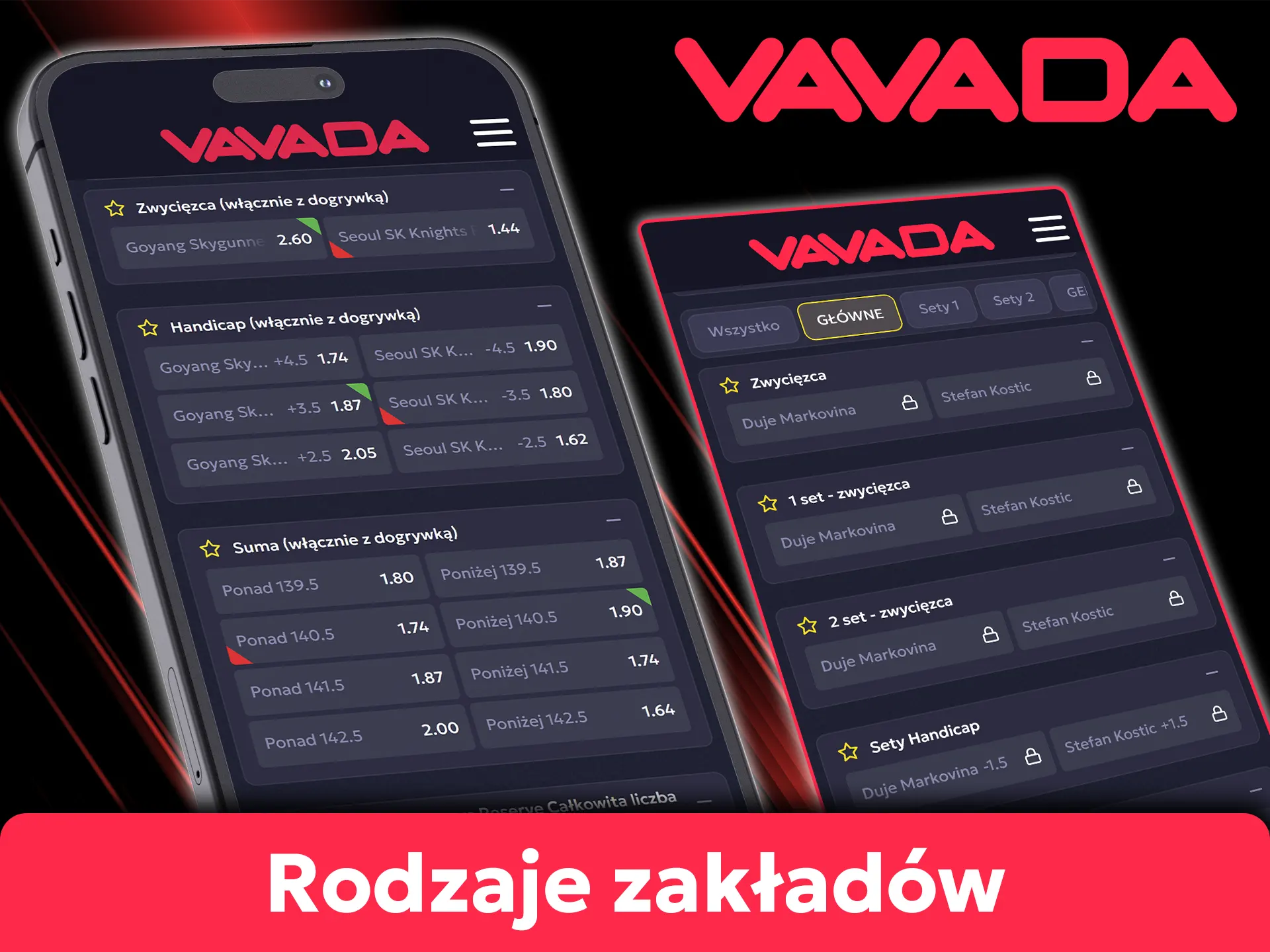 Dowiedz się więcej o dostępnych rynkach zakładów w aplikacji Vavada.