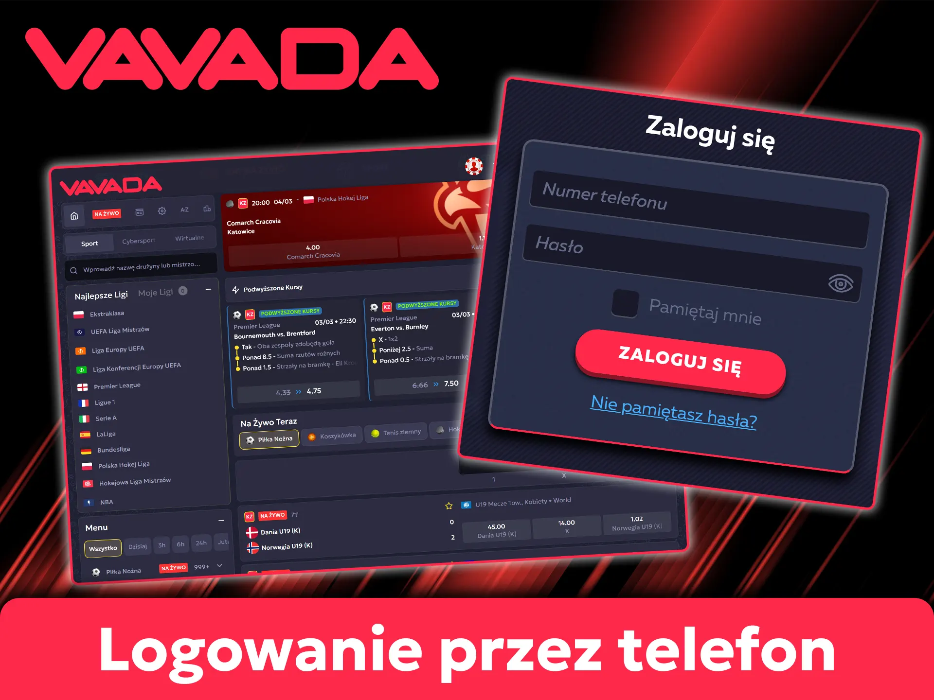 Użyj zweryfikowanego numeru telefonu komórkowego do szybkiego logowania w serwisie Vavada.