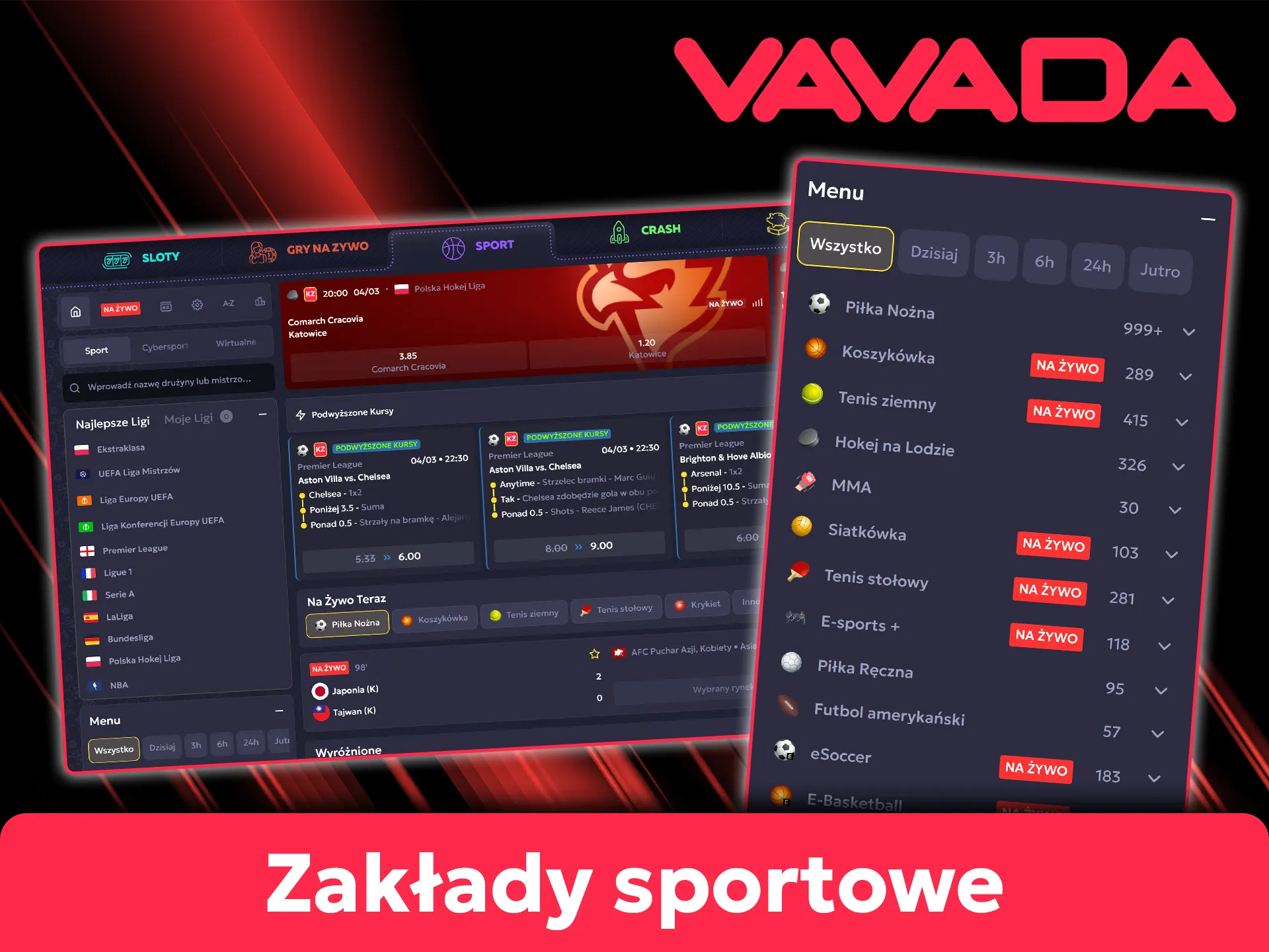 Dowiedz się więcej o sekcji bukmacherskiej Vavada i dostępnych rynkach popularnych dyscyplin sportowych.