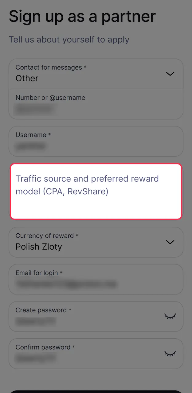 Podaj informacje o źródłach swojego ruchu, aby dopasować strategię promocyjną w Vavada.